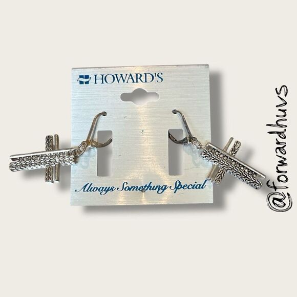 Bundle Sale 3 for $15 | Howard’s Silver Tone Cross Earrings – 1 3/4 Inches - Picture 7 of 8